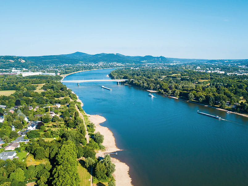 A view over the river in Bonn, Germany